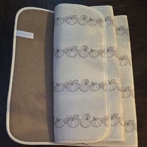 RACHEL ASHWELL DRYING MATS (2) PUMPKINS IVORY BROWN 18 X 24 MICROFIBER